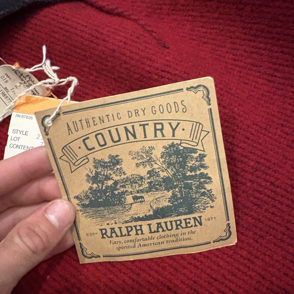 NEW VTG Ralph Lauren Country Store Buffalo Wool Skirt Red Black Women's Size 6 - Picture 9 of 14